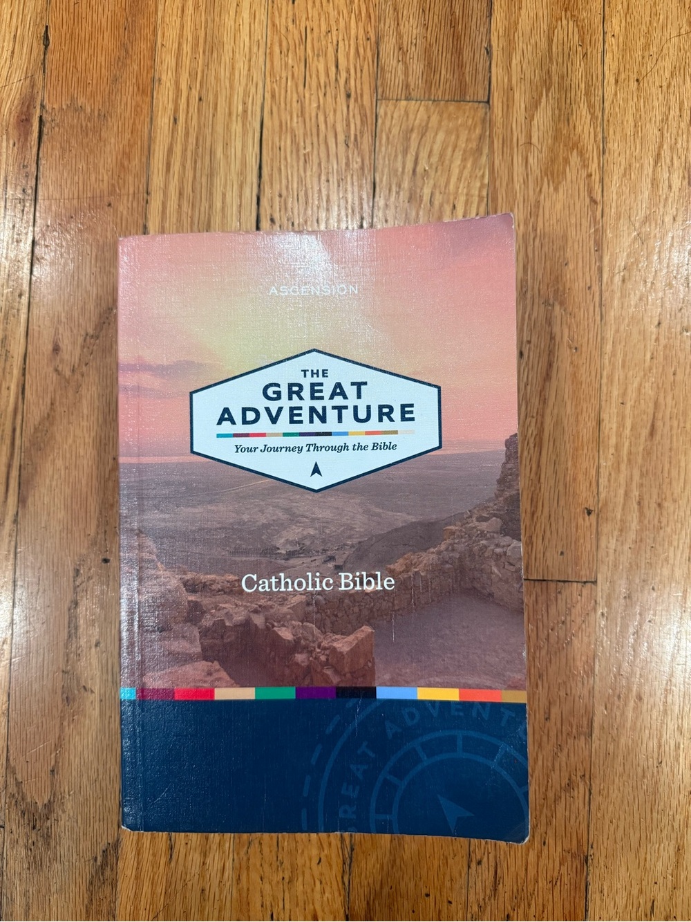 The Great Adventure Catholic Bible - Peach and Navy